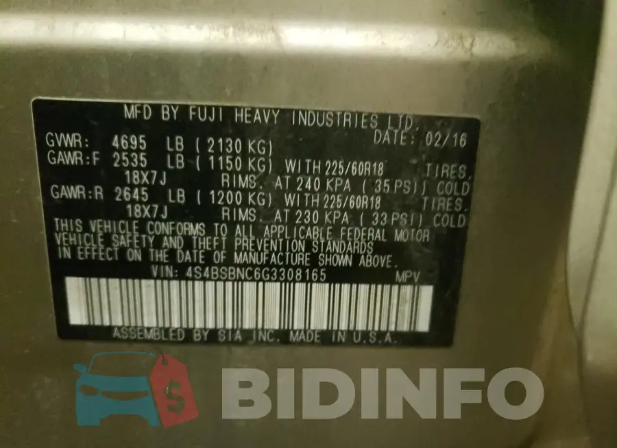 4S4BSBNC6G3308165 Photo# 13