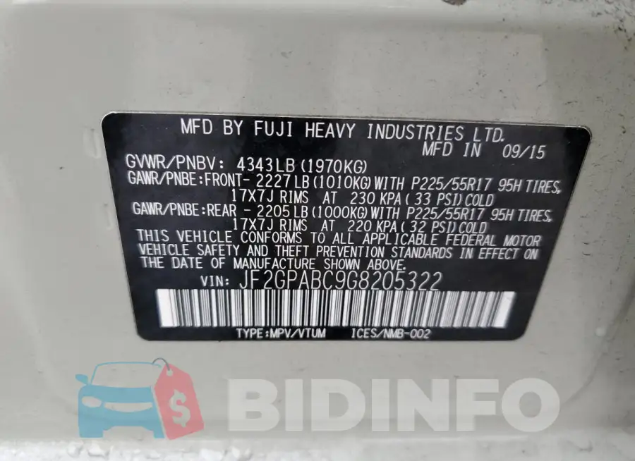 JF2GPABC9G8205322 Photo# 12