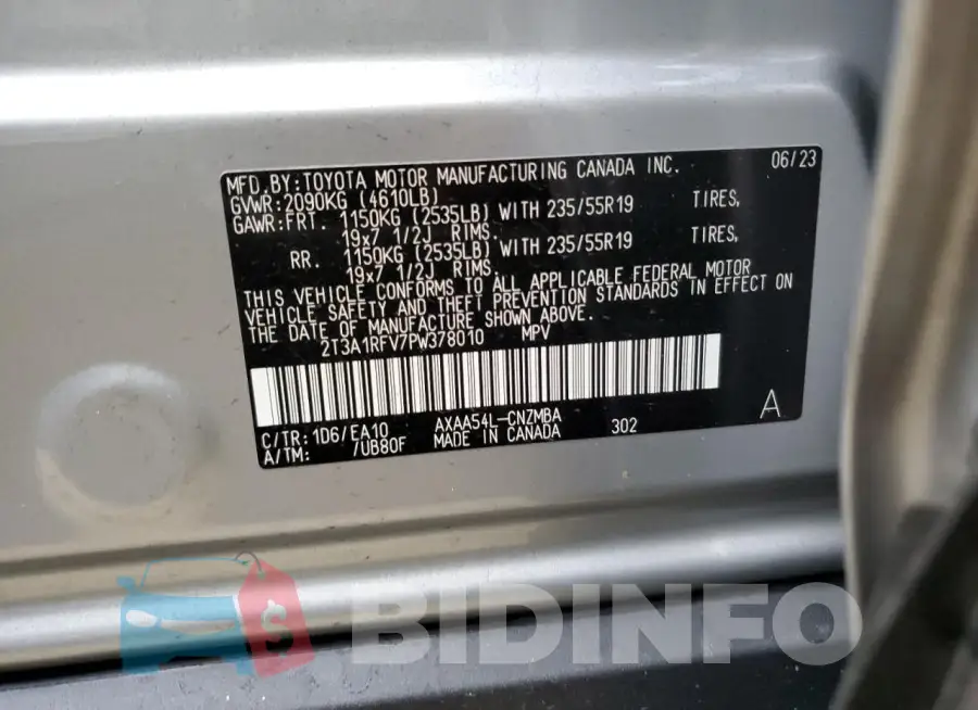 2T3A1RFV7PW378010 Photo# 13