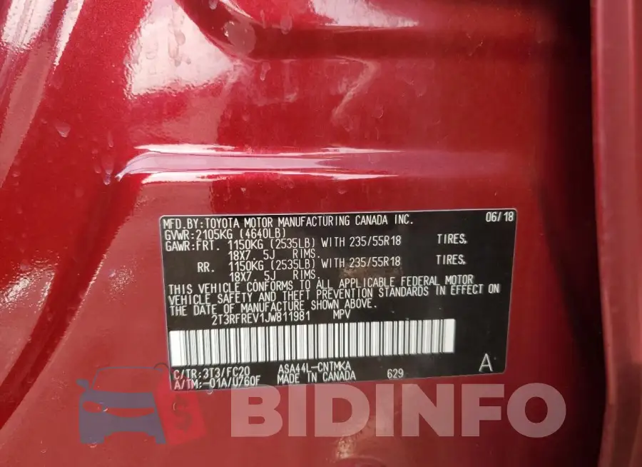 2T3RFREV1JW811981 Photo# 13
