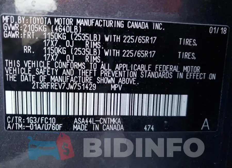 2T3RFREV7JW751429 Photo# 12