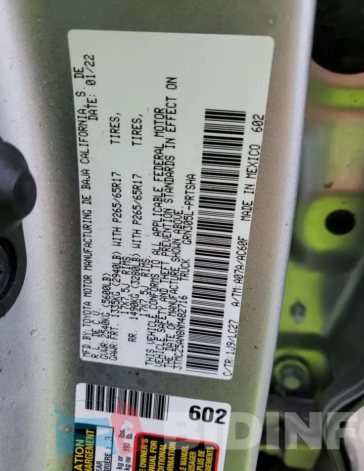 3TMCZ5AN8NM482716 Photo# 12