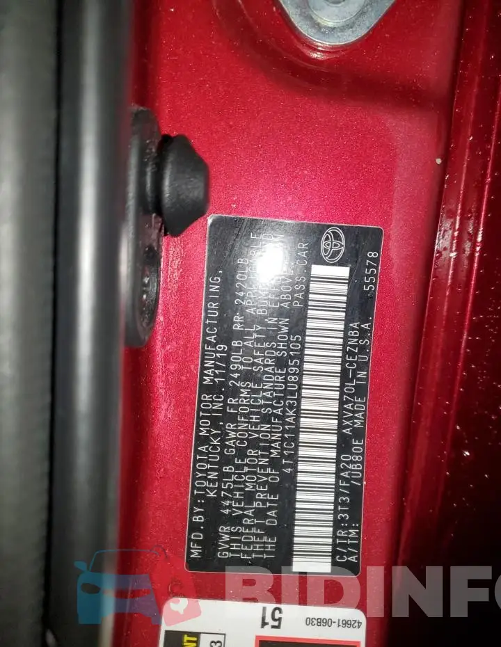 4T1C11AK3LU895105 Photo# 13