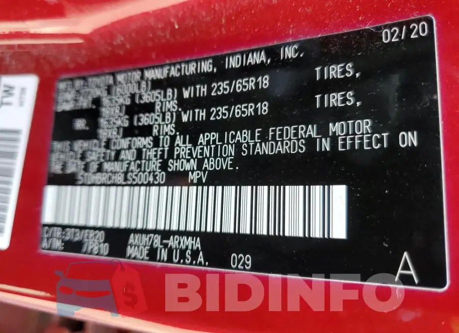5TDHBRCH8LS500430 Photo# 14