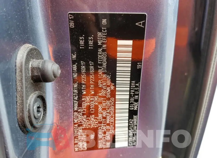 5TDYZ3DC2HS891450 Photo# 13