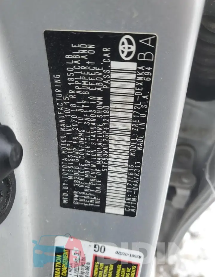 5YFBURHE2GP412180 Photo# 12