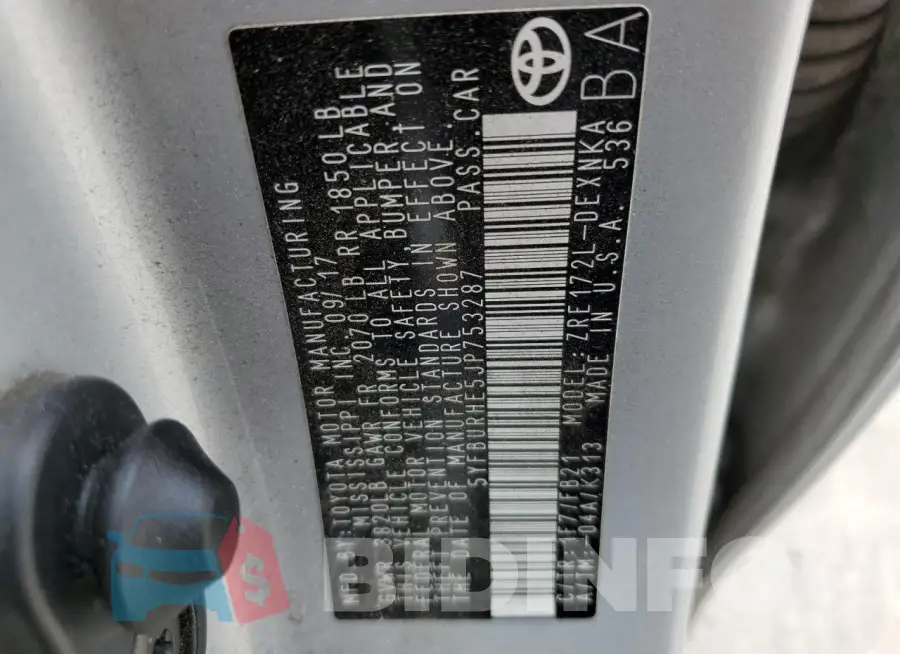 5YFBURHE5JP753287 Photo# 13