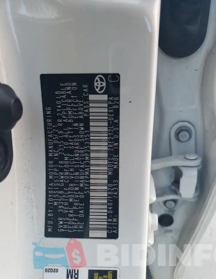 5YFEPMAE3MP253151 Photo# 12