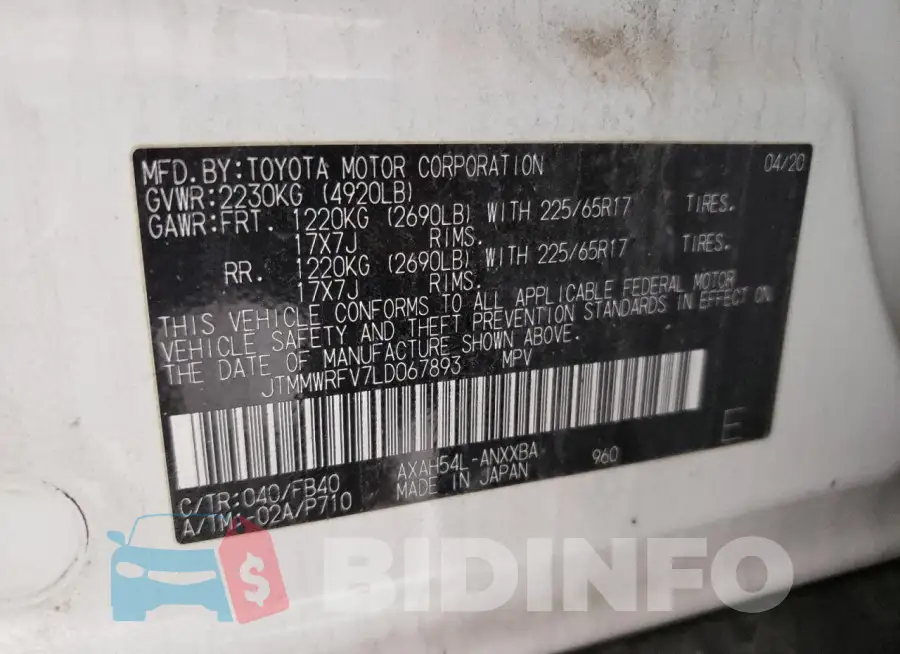 JTMMWRFV7LD067893 Photo# 12