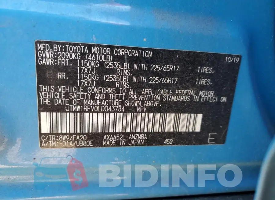JTMW1RFV0LD043734 Photo# 13