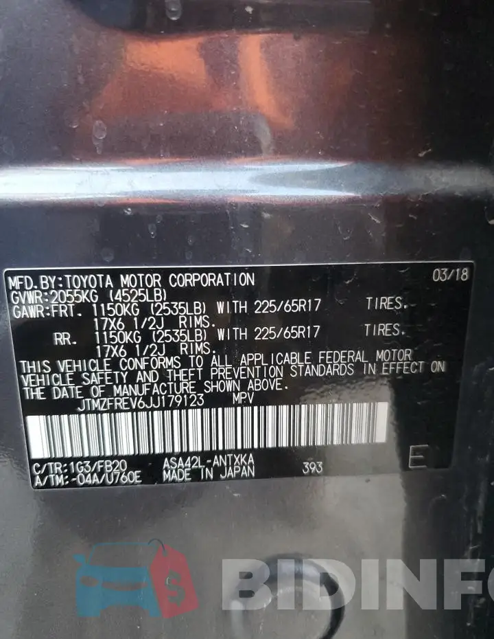 JTMZFREV6JJ179123 Photo# 13