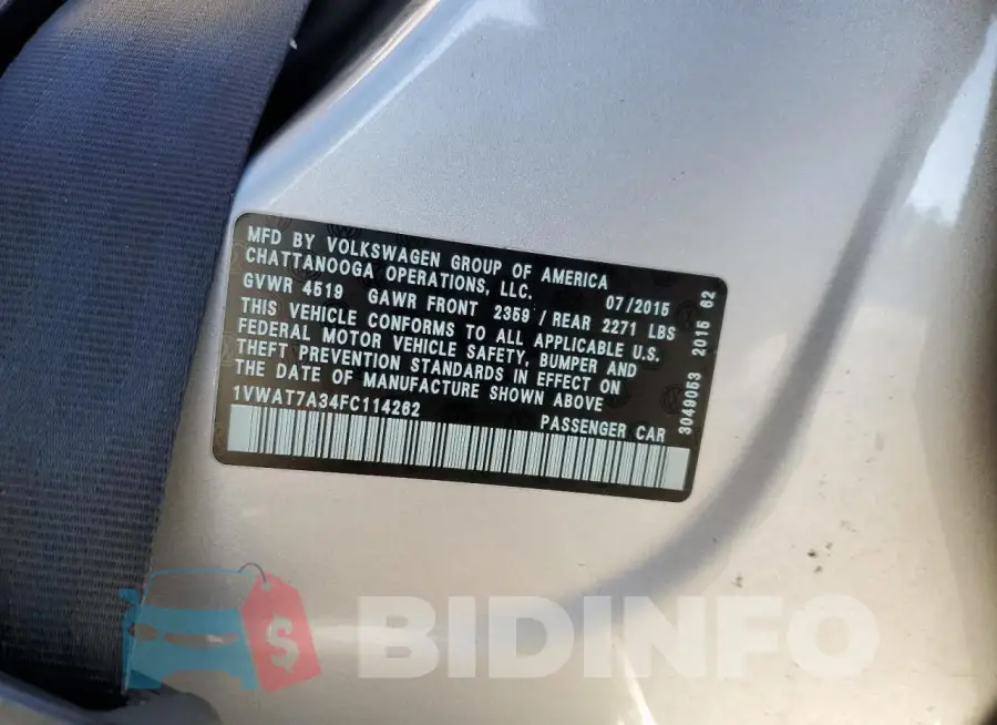 1VWAT7A34FC114262 Photo# 12