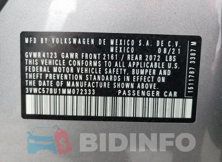 3VWC57BU1MM072333 Photo# 12