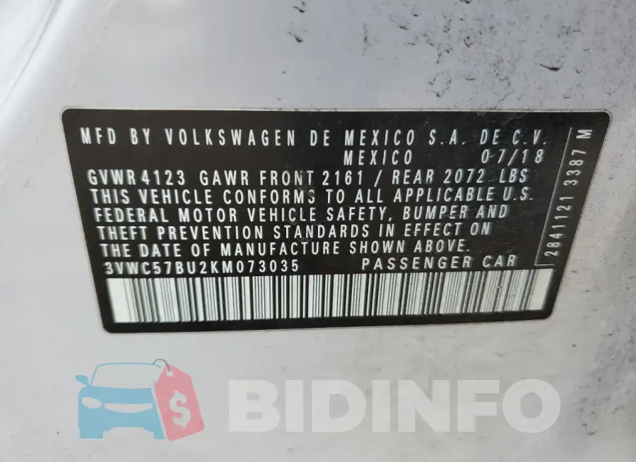 3VWC57BU2KM073035 Photo# 12