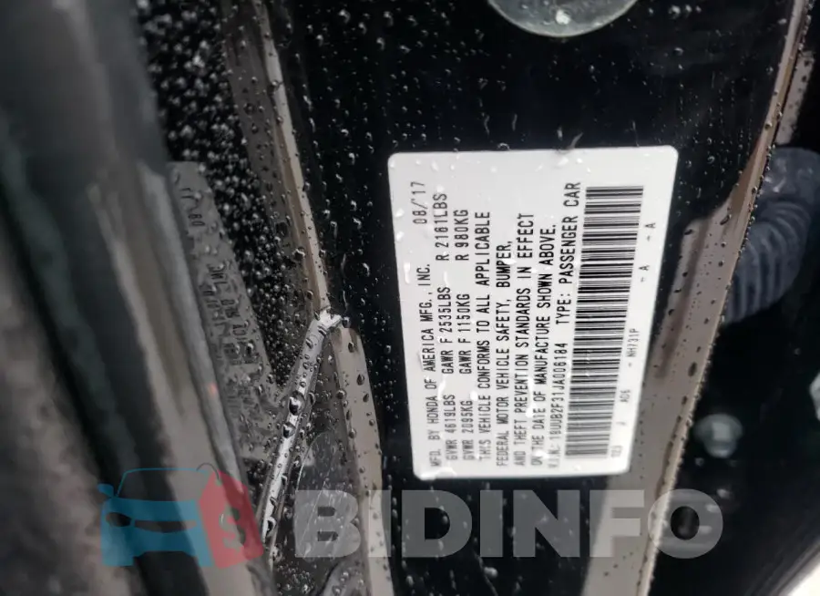 19UUB2F31JA006184 Photo# 13