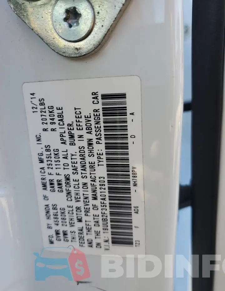 19UUB2F35FA012903 Photo# 12