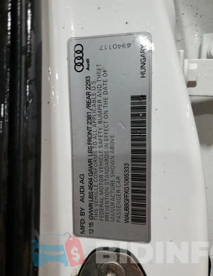 WAUB8GFFXG1065333 Photo# 12