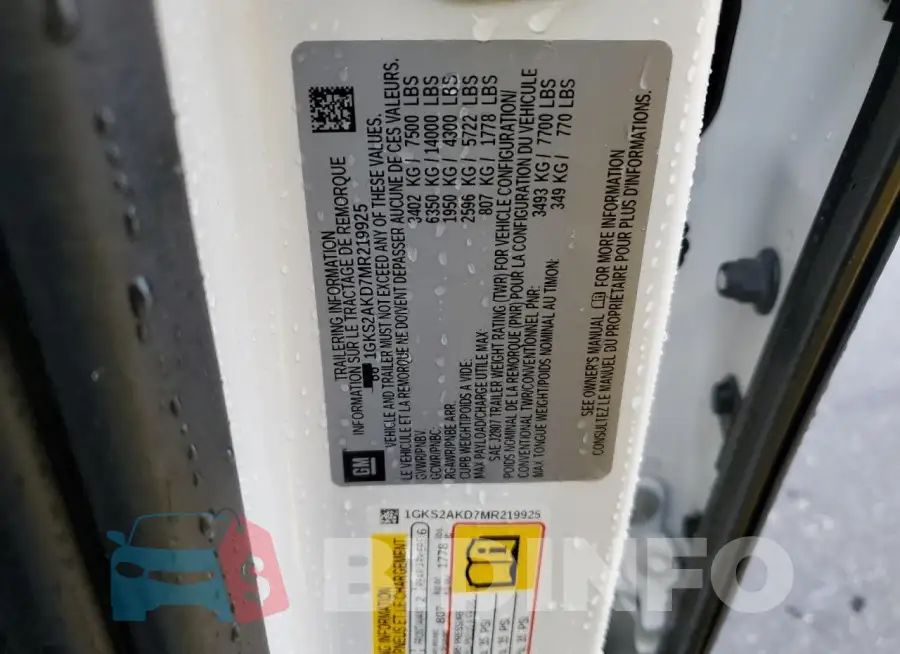 1GKS2AKD7MR219925 Photo# 13