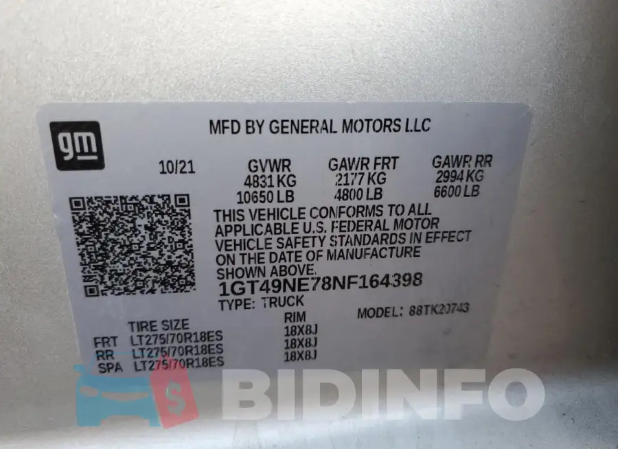 1GT49NE78NF164398 Photo# 12