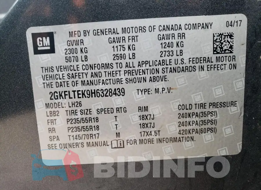 2GKFLTEK9H6328439 Photo# 12