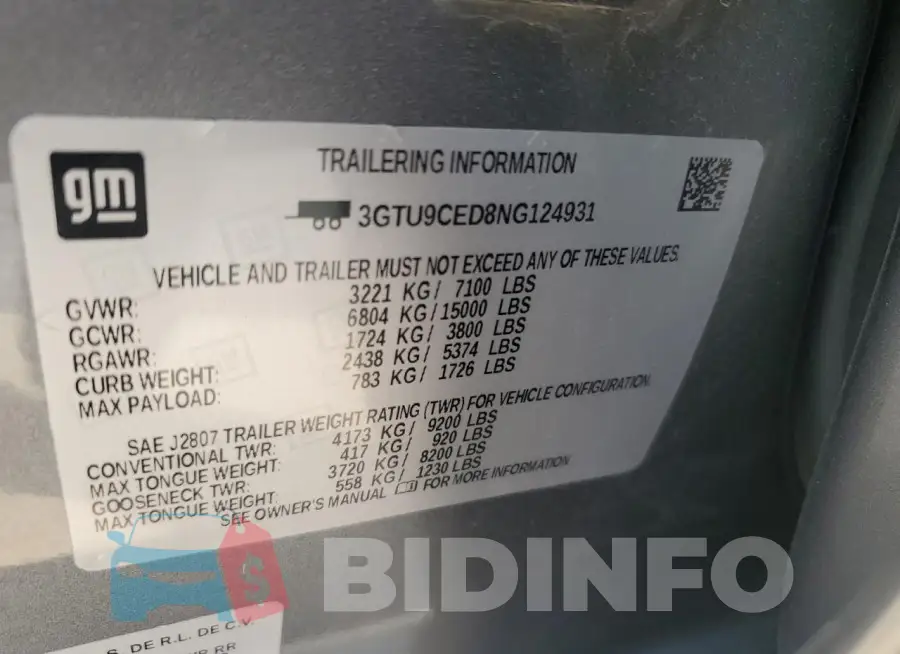 3GTU9CED8NG124931 Photo# 13