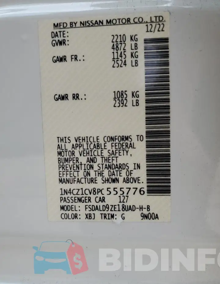 1N4CZ1CV8PC555776 Photo# 12