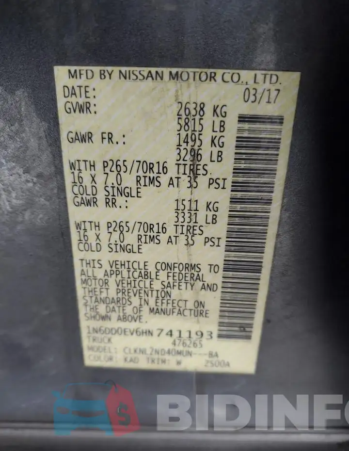 1N6DD0EV6HN741193 Photo# 13