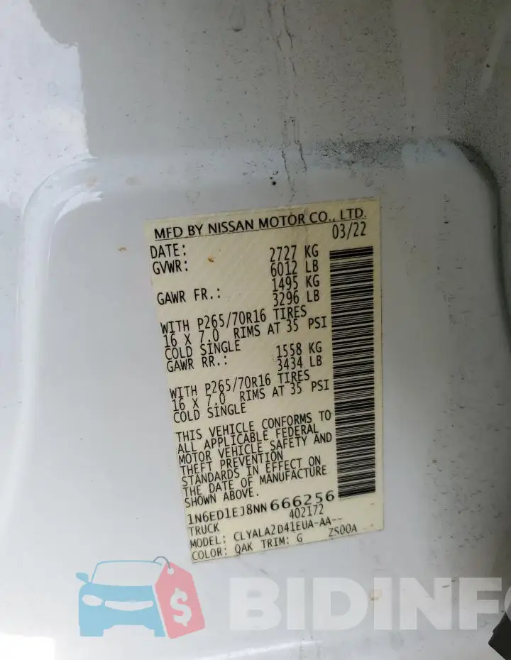 1N6ED1EJ8NN666256 Photo# 13