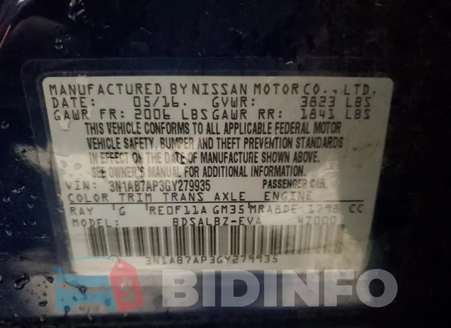 3N1AB7AP3GY279935 Photo# 12