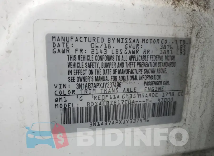 3N1AB7APXJY337496 Photo# 12
