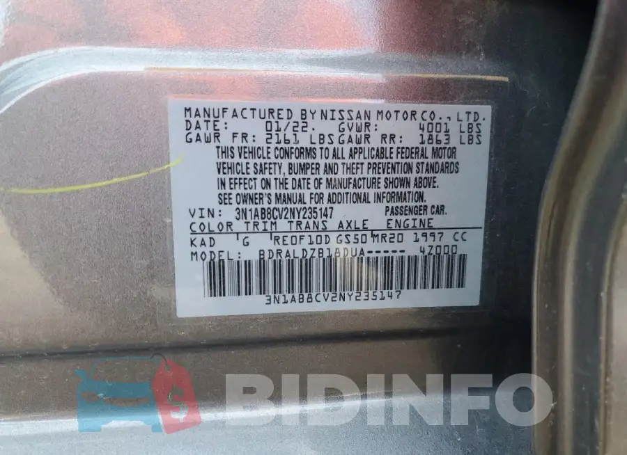 3N1AB8CV2NY235147 Photo# 12