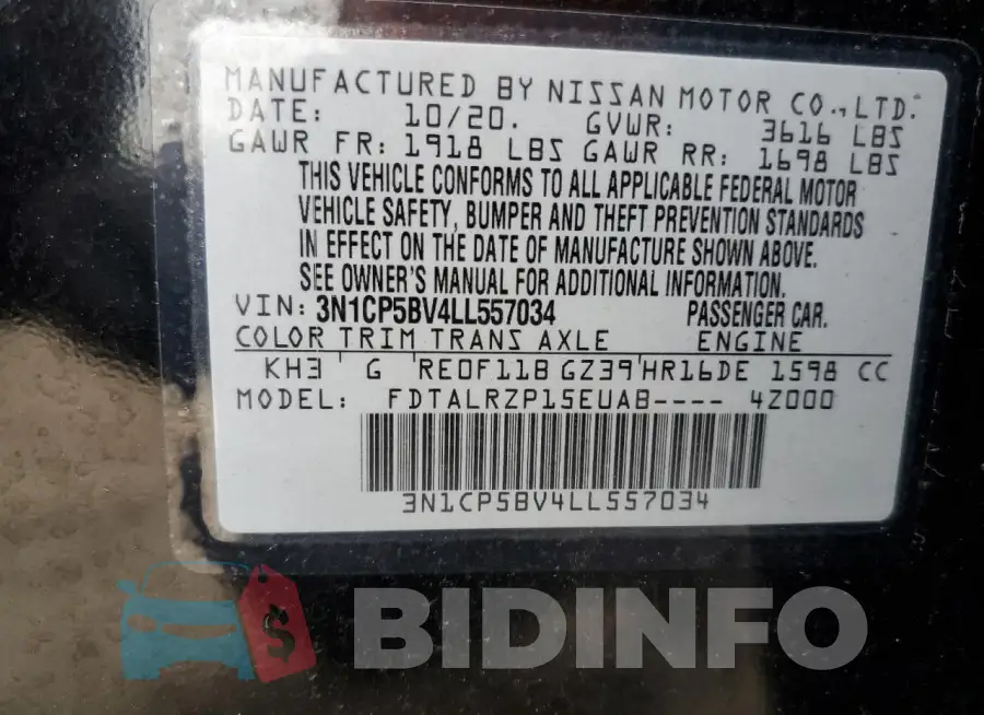 3N1CP5BV4LL557034 Photo# 13