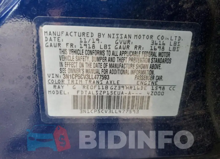 3N1CP5CV3LL477593 Photo# 13