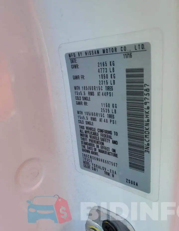 3N6CM0KN6HK697587 Photo# 14