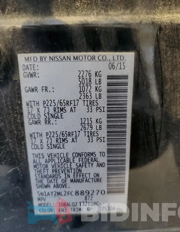 5N1AT2ML2FC889270 Photo# 14