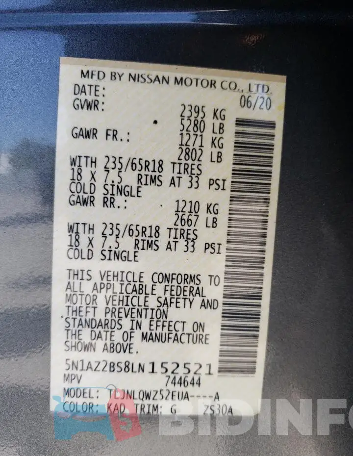 5N1AZ2BS8LN152521 Photo# 13