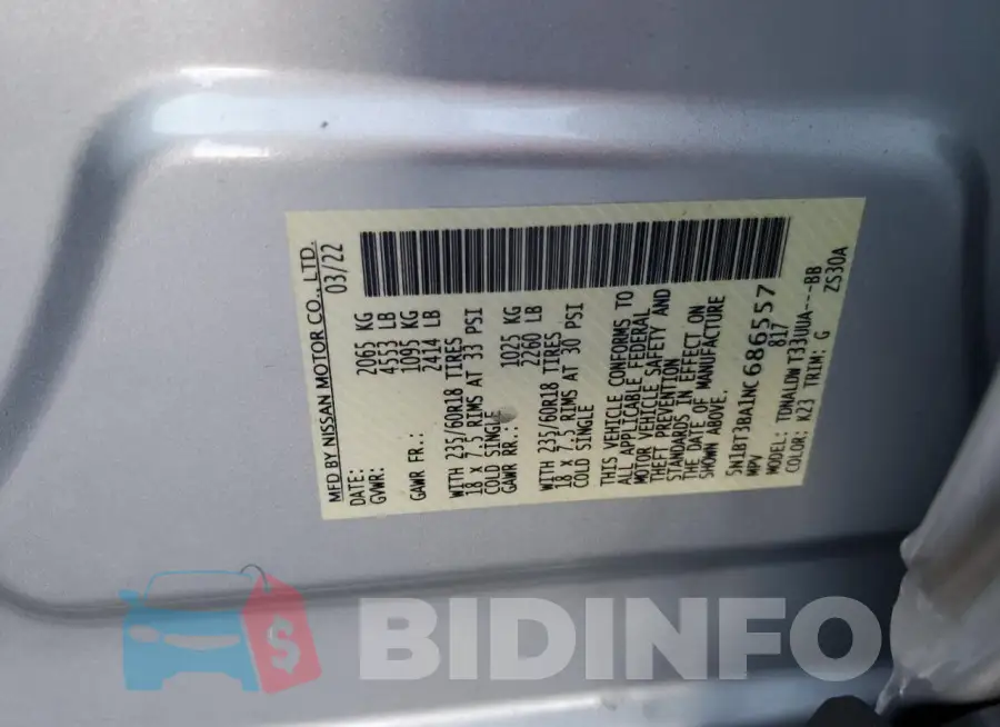 5N1BT3BA1NC686557 Photo# 13