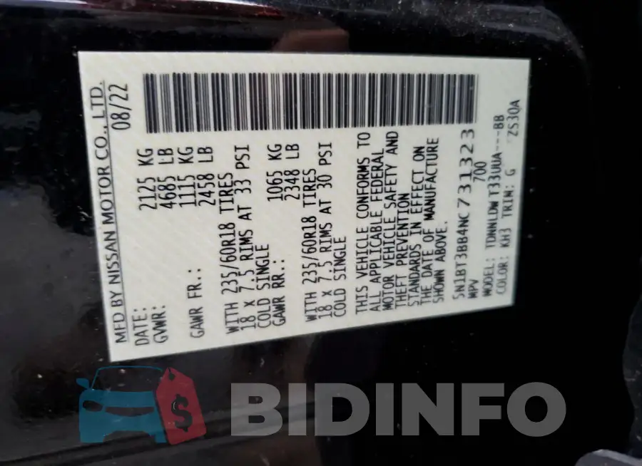 5N1BT3BB4NC731323 Photo# 13