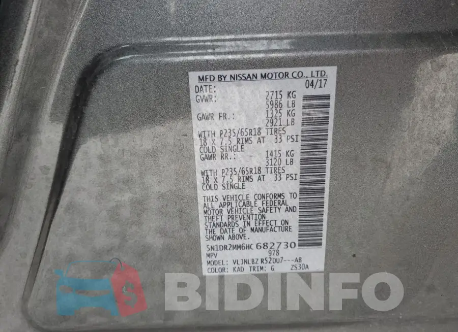 5N1DR2MM6HC682730 Photo# 13
