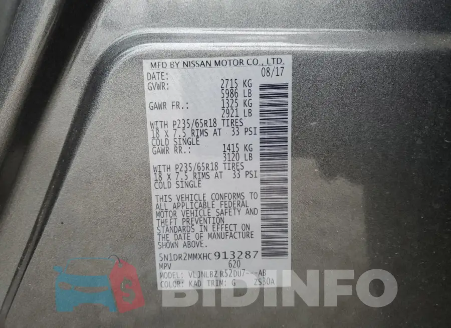 5N1DR2MMXHC913287 Photo# 13