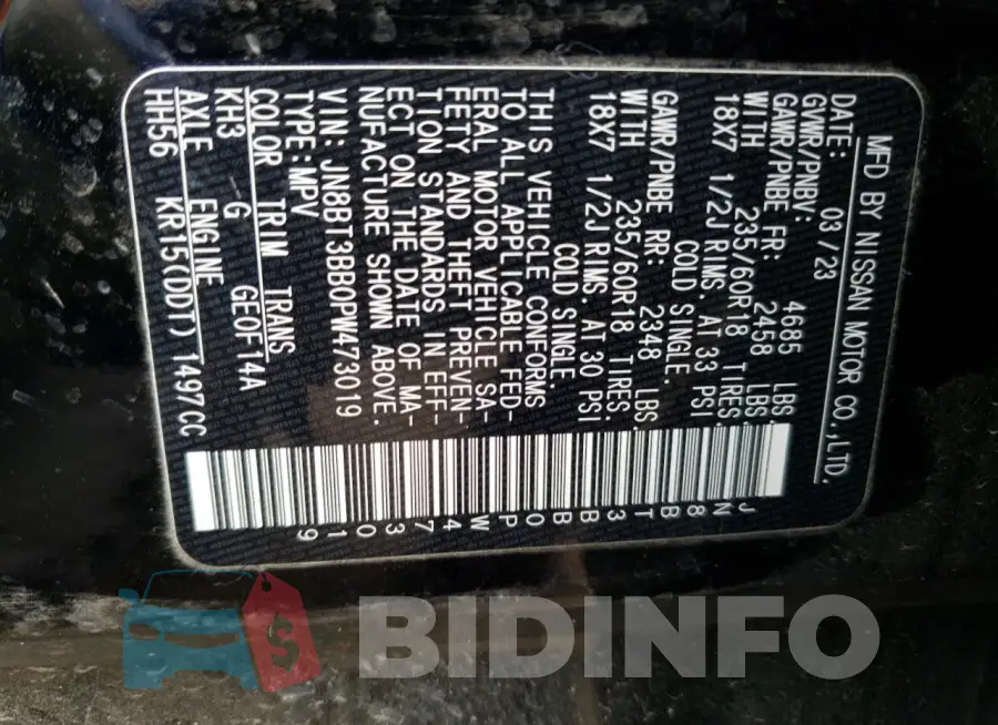 JN8BT3BB0PW473019 Photo# 13