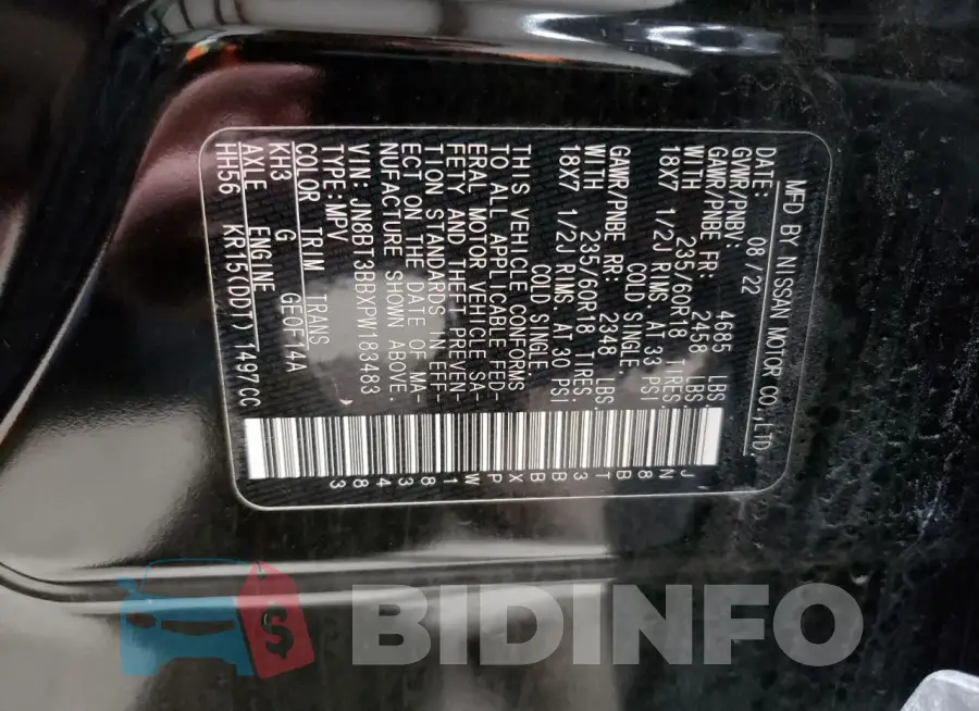 JN8BT3BBXPW183483 Photo# 12