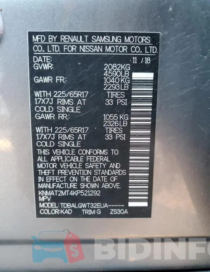 KNMAT2MT4KP521292 Photo# 13