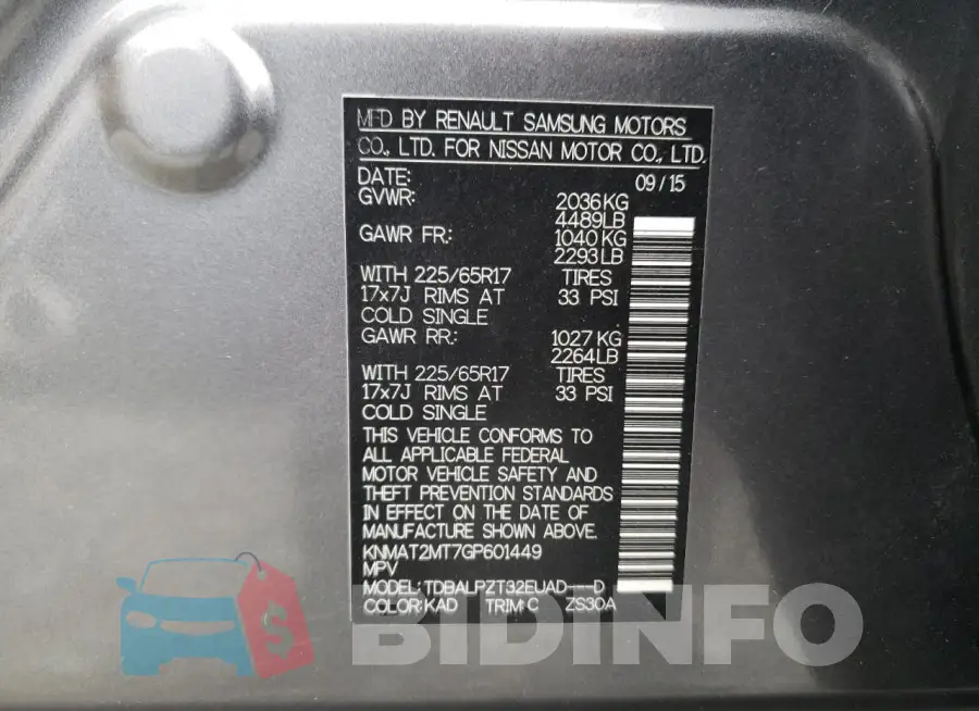 KNMAT2MT7GP601449 Photo# 13