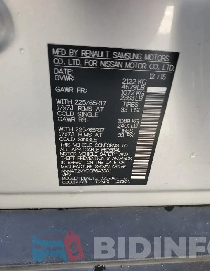 KNMAT2MV9GP643901 Photo# 12