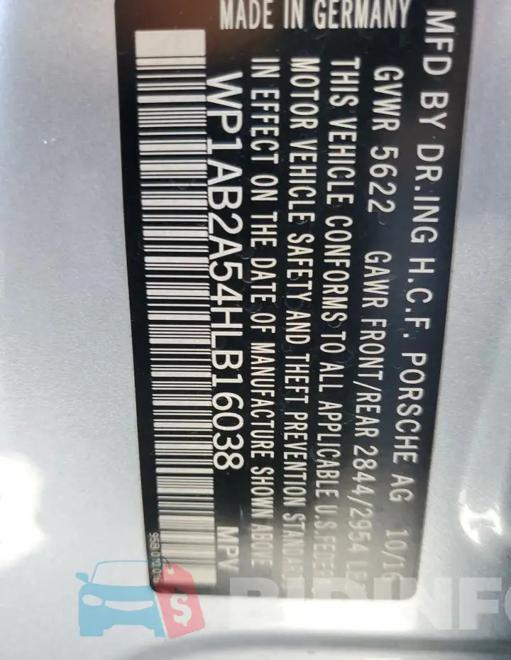 WP1AB2A54HLB16038 Photo# 12