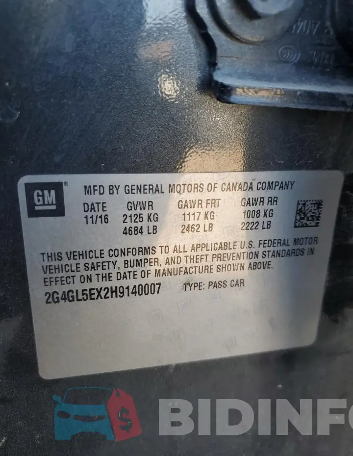 2G4GL5EX2H9140007 Photo# 12