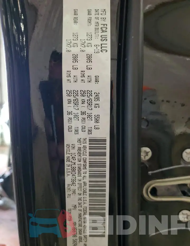 1C4PJMLB8KD473642 Photo# 13