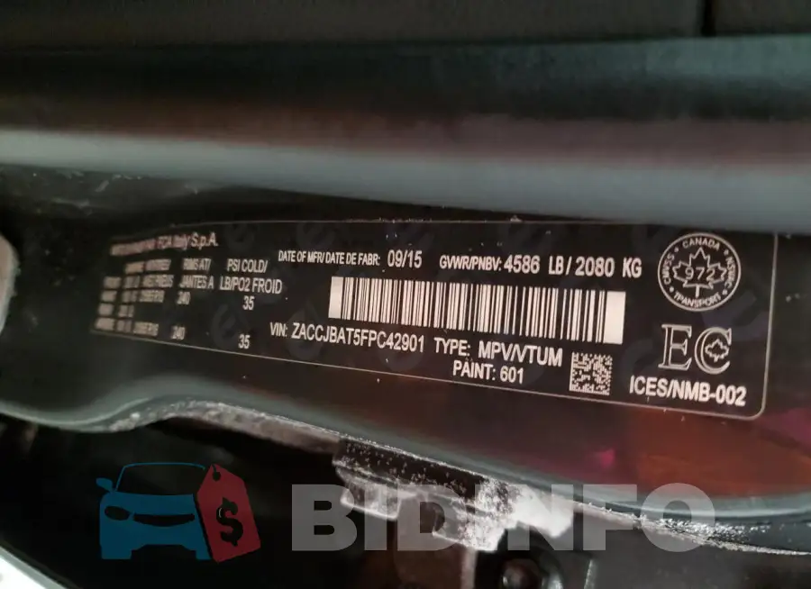 ZACCJBAT5FPC42901 Photo# 14
