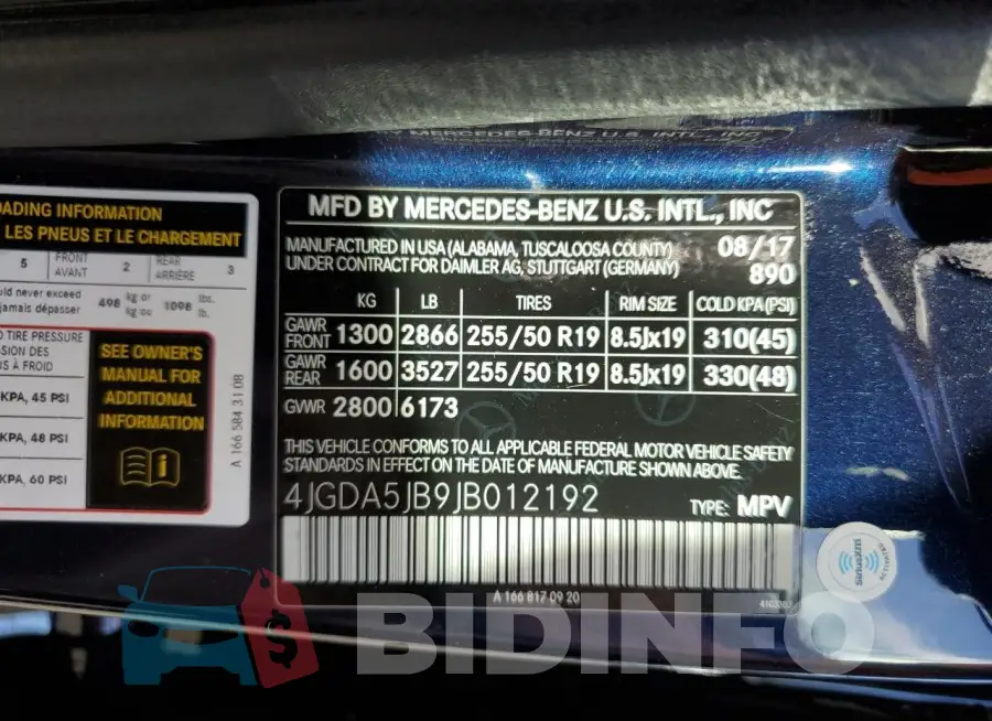 4JGDA5JB9JB012192 Photo# 12